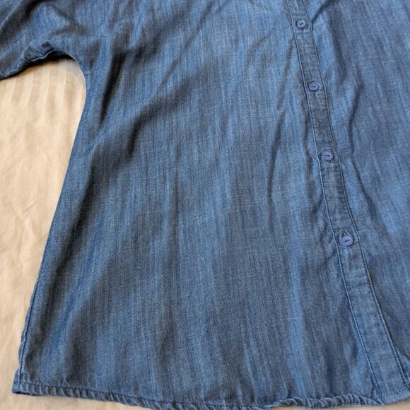 Coldwater Creek Chambray Shirt with Jeweled Collar Size 14 - Picture 5 of 11